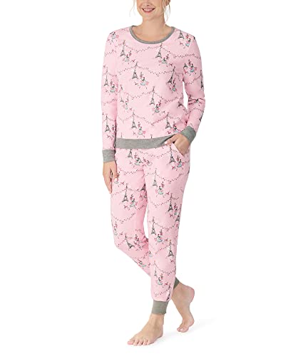 BedHead Pajamas - Long Sleeve Pullover Crew Joggers Set - Christmas in Paris - XL (US 16)