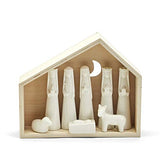 Two's Company - Joy to the World - 9 Piece Nativity Set - Porcelain White