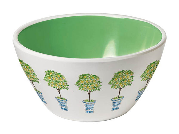 Merritt - Melamine Round Dipping Bowl - Lime Trellis - 5.5"