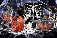 Boston International - Squat Glass Pumpkin - Grey & Orange