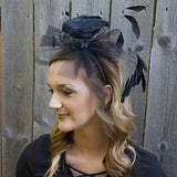 Zucker Feather - 6" Standing Feather Black Crow w/ Wire Feet