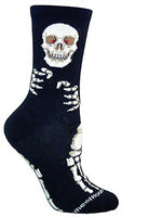 Wheel House Designs Socks - Skeleton on Black - 9-11