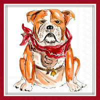 Boston International - 3-Ply 5" Cocktail Napkins 20 Count - Hometown Pride/ Maroon Bulldog