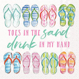 Boston International - 3-Ply 5" Cocktail Napkins 20 Count - Sand In My Toes