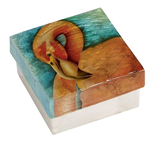 Kubla Craft - Capiz Shell Trinket Box - Flamingo