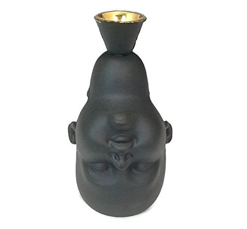 Candy Relics - Porcelain Doll Head Vase/ Candle Holder - Matte Black