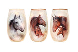Stony Creek - 5.25" Frosted Glass USB Lighted Vase - Thoroughbreds