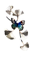 Bovano - Wall Sculpture - Butterfly on Silver Ginkgo Leaves 10"