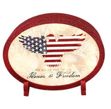 Stony Creek - 7" Oval Red Glitter USB Lighted Vase - Honor & Freedom