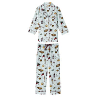 BedHead - 3/4 Sleeve Cropped PJ Set - Wine & Cheese - X-Large