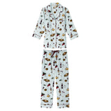 BedHead - 3/4 Sleeve Cropped PJ Set - Wine & Cheese - X-Large