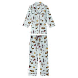 BedHead - 3/4 Sleeve Cropped PJ Set - Wine & Cheese - X-Large