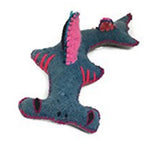 Twoolies - Stuffed Colorful Wool Animal - Hammerhead Shark - Small - 7" Long