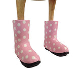 DCUK, The Duck Company - Natural Welly Ducklet - Spotty Pink Boots - Large