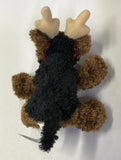 Ganz - Christmas Soft Spots - Black & Brown Dog Reindeer 5" Beanbag Plush - Rare
