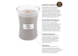 WoodWick - Large Crackling Candle - White Teak