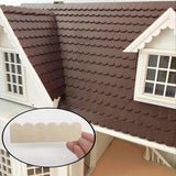 HEALERWORLD - 12Pcs Dollhouse Miniatures Unpainted Roof Tiles DIY 1:12 Scale Build Accessory