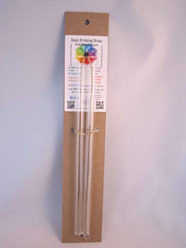 Drinking Straws.Glass - 2 Glass Straws - 9.5mm x 8" - Clear