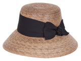 Tula Hats - Women's Palm Hat - Somerset w/ Black Bow