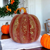GC - Large Frosted LED Pumpkin Orange