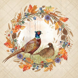 Boston International - 3-Ply 6.5" Lunch Napkins 20 Count - Pheasant Wreath