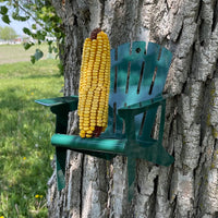 GC - Metal Adirondack Chair Corn Holder Squirrel Feeder - Hunter Green