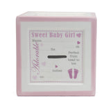 Child To Cherish - Money Bank - A Block to Grow On - Pink