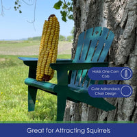 GC - Metal Adirondack Chair Corn Holder Squirrel Feeder - Hunter Green