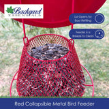 GC - Backyard Essentials - Collapsible Mesh Bird Feeder - Small Red