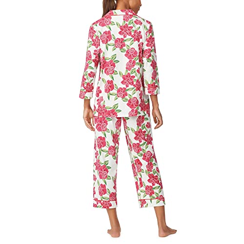 BedHead - 3/4 Sleeve Cropped Stretch Jersey PJ Set - Send Her Flowers - Large