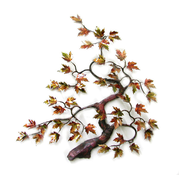 Bovano - Wall Sculpture - Maple Tree w/ Patina Green Leaves