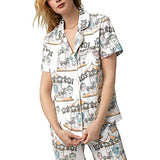 BedHead - S/S Poplin Capri PJ Set - Carousel - Large