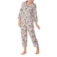 Bedhead - 3/4 Sleeve Classic Flannel Cropped PJ Set - Winter Magnolia - Large