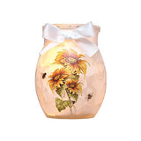 Stony Creek - Frosted Glass - 3" Lighted Vase - Sunflowers B