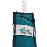 Drinking Straws.Glass - Glass Straw Set - 9.5mm x 8" - Teal Case
