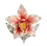 Franz Porcelain - Rhodium Pin - Orchid Flower