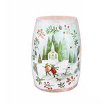 Stony Creek - 5.5" Frosted Glass Lighted Vase - Magical Winterland Chapel