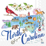 Boston International - 3-Ply 5" Cocktail Napkins 20 Count - State Collection/ North Carolina