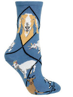 Wheel House Designs Socks - Goats on Blue - 9-11