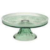 Boston International - 8.25" Round Codi Glass Vintage-Inspired Cake Stand - Sage Green