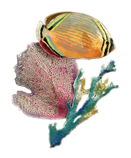 Bovano - Wall Sculpture - Oval Butterflyfish