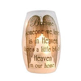 Stony Creek - Frosted Glass - 5" Lighted Vase - Angel Wings Bereavement - Gold