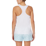 Kensie - Tank & Boxer PJ Set - White & Aqua "Wifey" - Extra Large