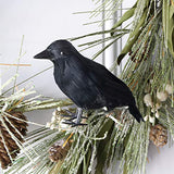 Zucker Feather - 6" Standing Feather Black Crow w/ Wire Feet