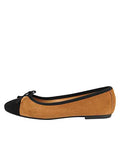 Patricia Green - Gia Suede Ballet Flat - Tobacco/Black - Size 9