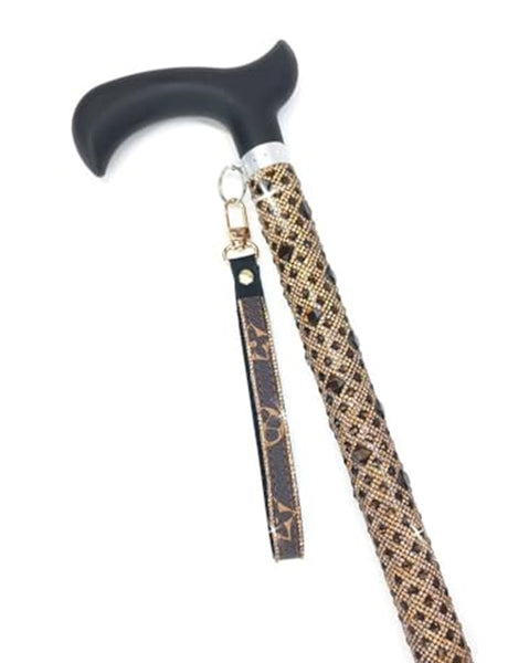 Jacqueline Kent Sugar Cane - Adjustable Cane - Chocolate Diamond Crystal
