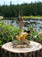Bovano - Table Sculpture - Frog w/ Cattails