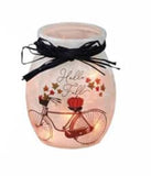 Stony Creek - 4" Frosted Glass Lighted Jar w/Garland - Hello Fall