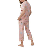 BedHead - Short Sleeve Cropped PJ Set - Champagne Disco - Large (US 12-14)
