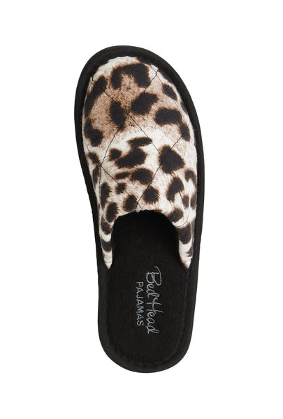 Bedhead - French Terry Lined Woven Cotton Slippers - Charming Cheetah - S/M